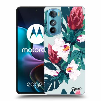 Picasee crna silikonska maskica za Motorola Edge 30 - Rhododendron