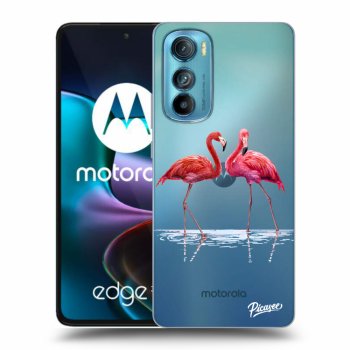 Picasee silikonska prozirna maskica za Motorola Edge 30 - Flamingos couple