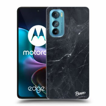 Picasee silikonska prozirna maskica za Motorola Edge 30 - Black marble