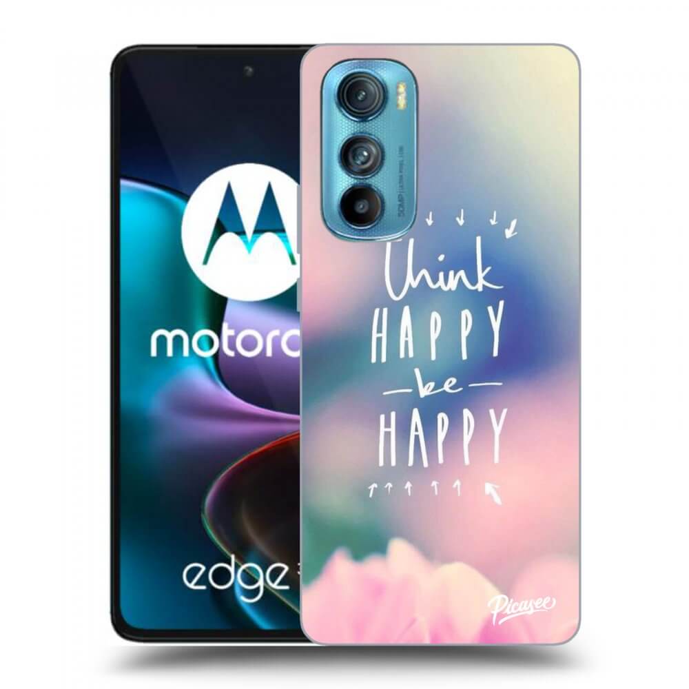 Picasee crna silikonska maskica za Motorola Edge 30 - Think happy be happy