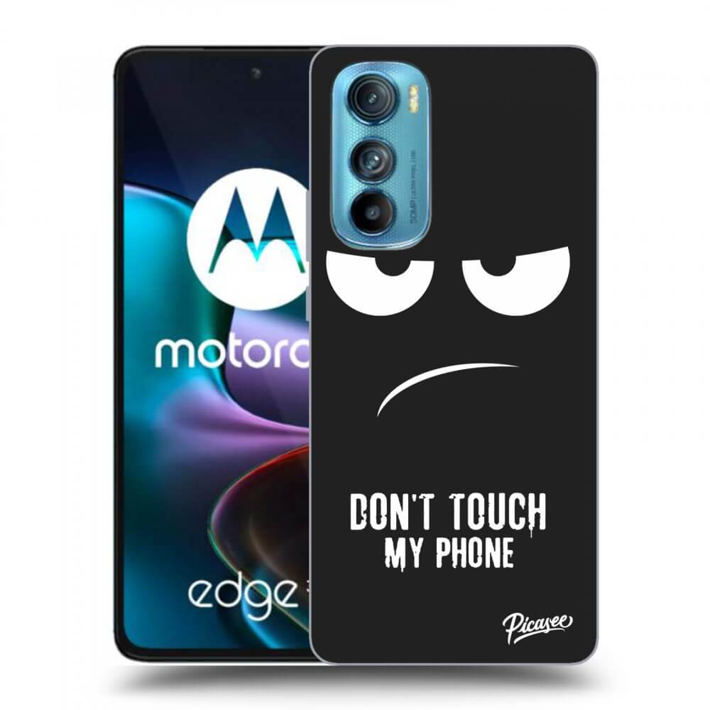 Picasee crna silikonska maskica za Motorola Edge 30 - Don't Touch My Phone