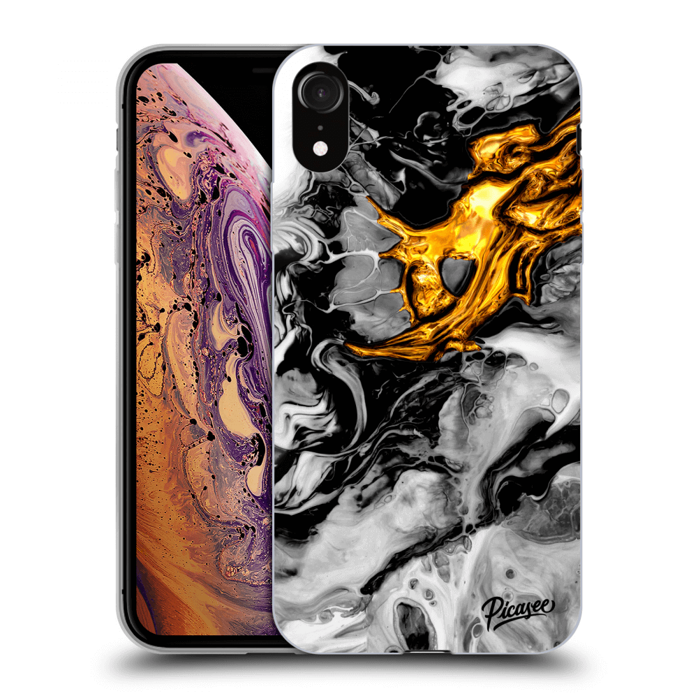 Picasee ULTIMATE CASE za Apple iPhone XR - Black Gold 2