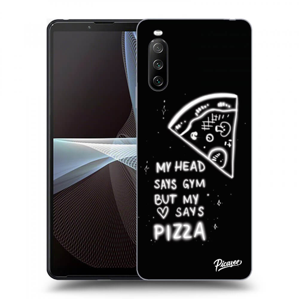 Picasee crna silikonska maskica za Sony Xperia 10 III - Pizza