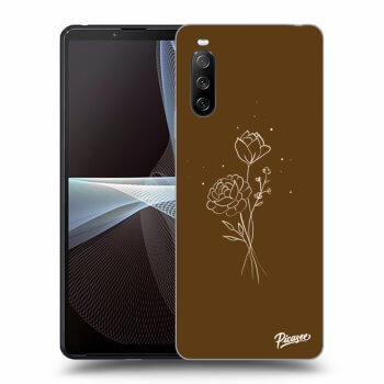 Picasee crna silikonska maskica za Sony Xperia 10 III - Brown flowers