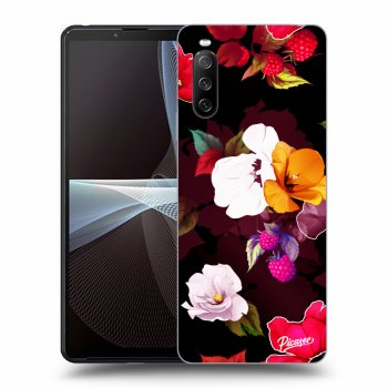Picasee crna silikonska maskica za Sony Xperia 10 III - Flowers and Berries