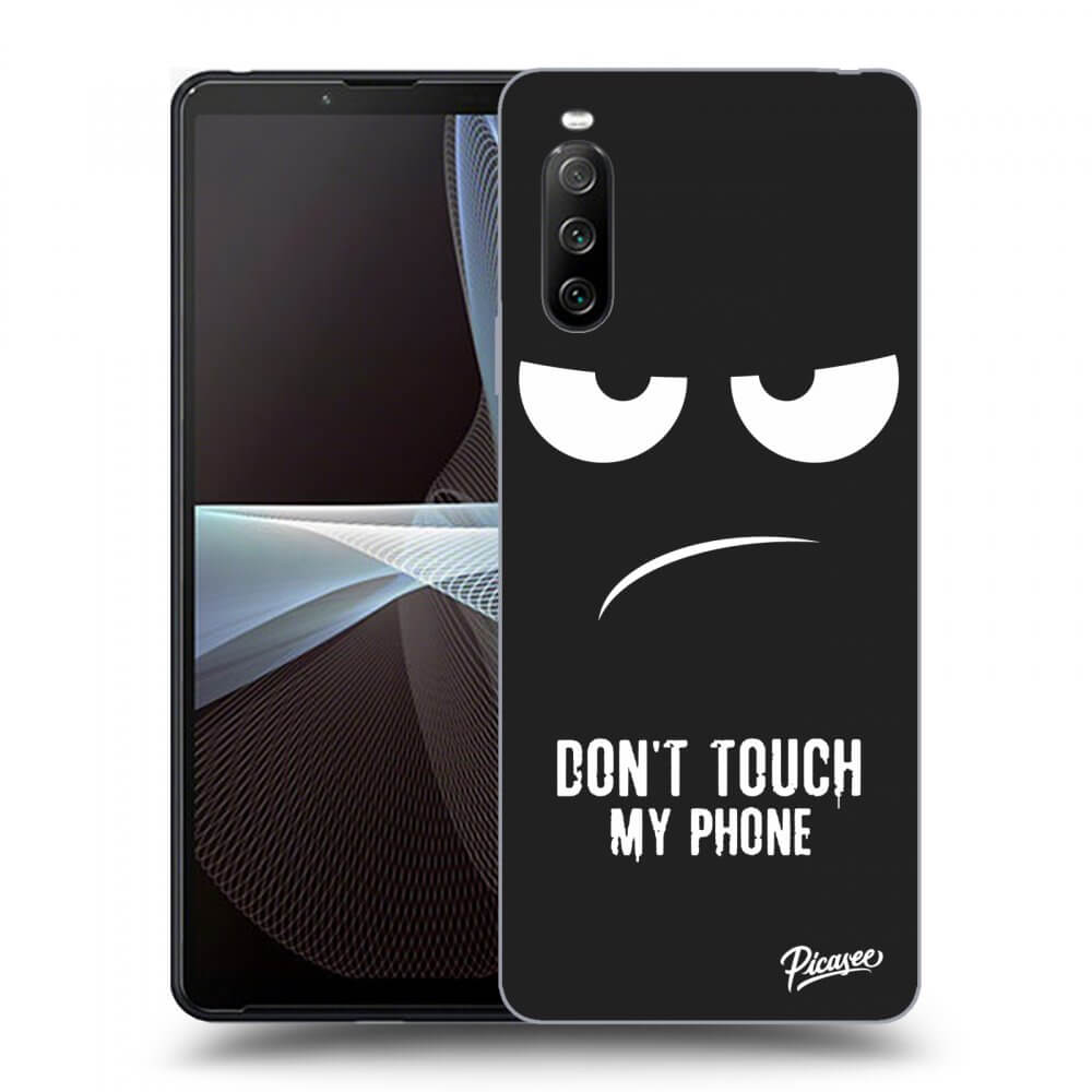 Picasee crna silikonska maskica za Sony Xperia 10 III - Don't Touch My Phone