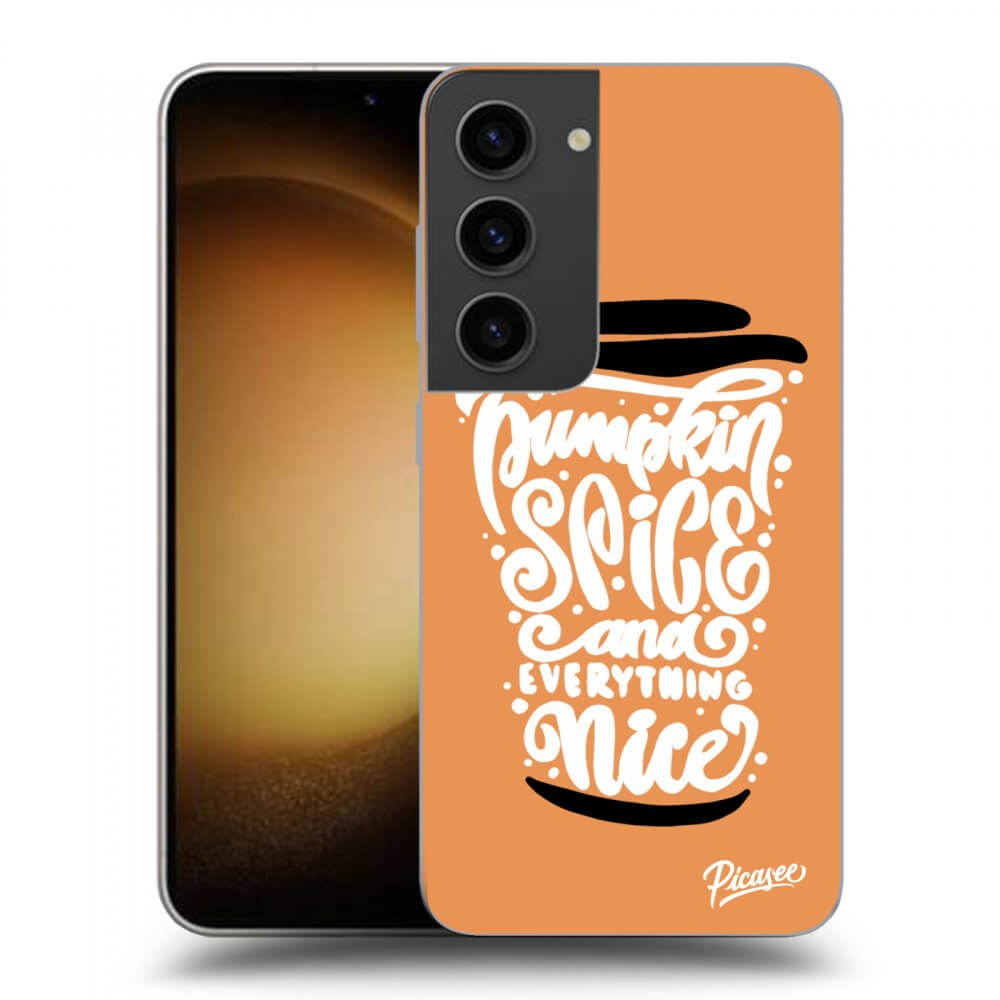 Picasee crna silikonska maskica za Samsung Galaxy S23 5G - Pumpkin coffee