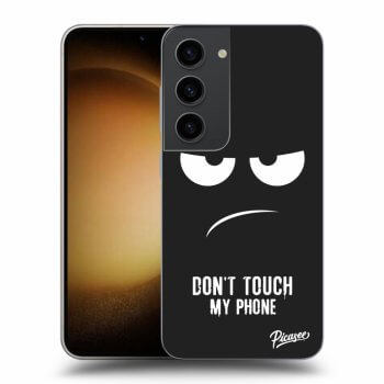 Picasee crna silikonska maskica za Samsung Galaxy S23 5G - Don't Touch My Phone