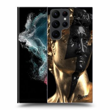 Picasee crna silikonska maskica za Samsung Galaxy S23 Ultra 5G - Wildfire - Gold