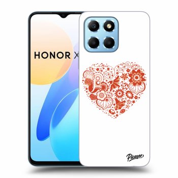 Picasee crna silikonska maskica za Honor X8 5G - Big heart