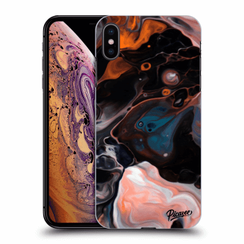 Picasee crna silikonska maskica za Apple iPhone XS Max - Cream