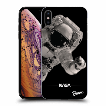 Picasee crna silikonska maskica za Apple iPhone XS Max - Astronaut Big