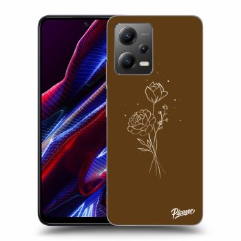 Picasee silikonska prozirna maskica za Xiaomi Poco X5 - Brown flowers
