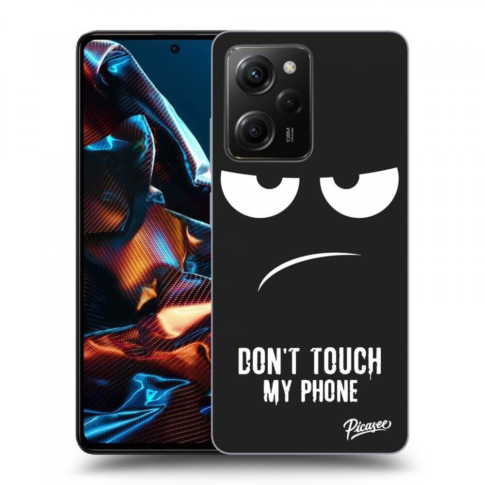 Picasee crna silikonska maskica za Xiaomi Poco X5 Pro - Don't Touch My Phone