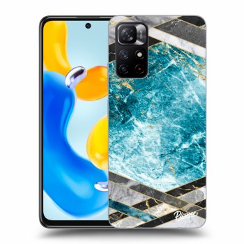 Picasee crna silikonska maskica za Xiaomi Redmi Note 11S 5G - Blue geometry