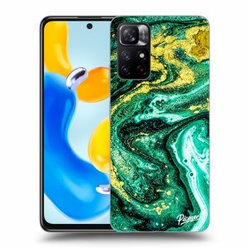 Picasee silikonska prozirna maskica za Xiaomi Redmi Note 11S 5G - Green Gold