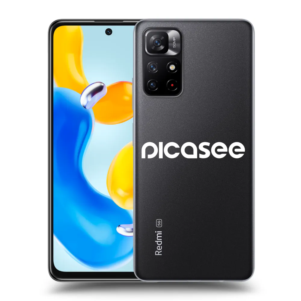 Picasee silikonska prozirna maskica za Xiaomi Redmi Note 11S 5G - Picasee - new logo - white