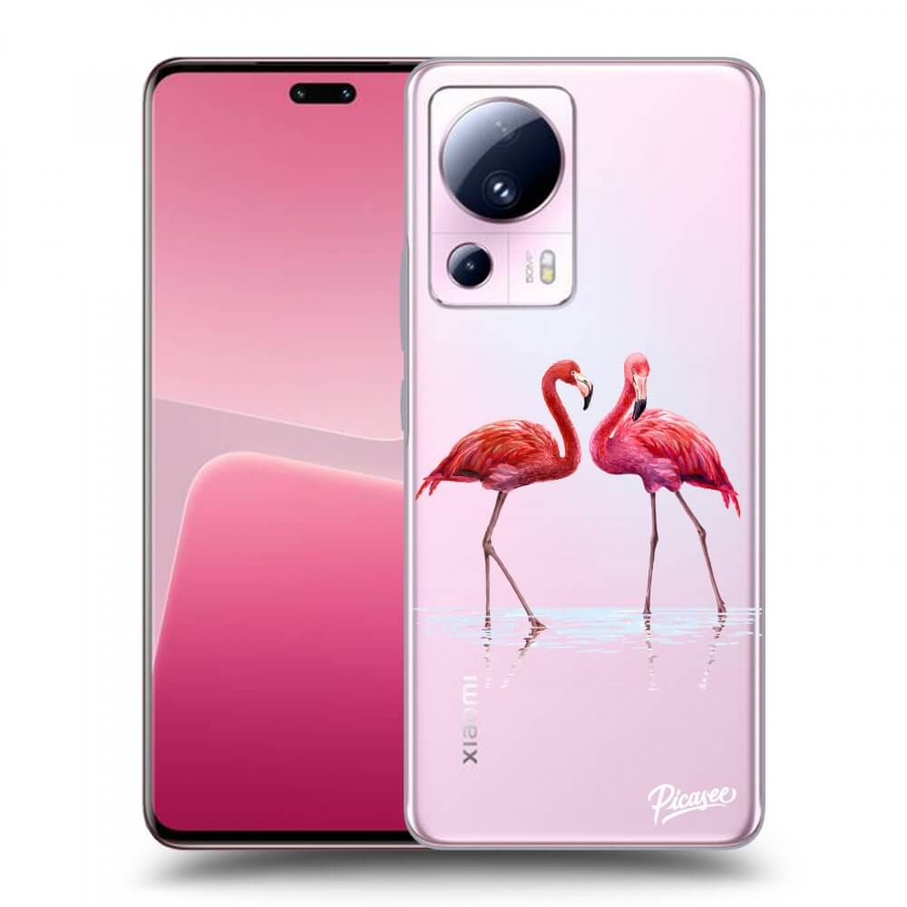 Picasee silikonska prozirna maskica za Xiaomi 13 Lite - Flamingos couple