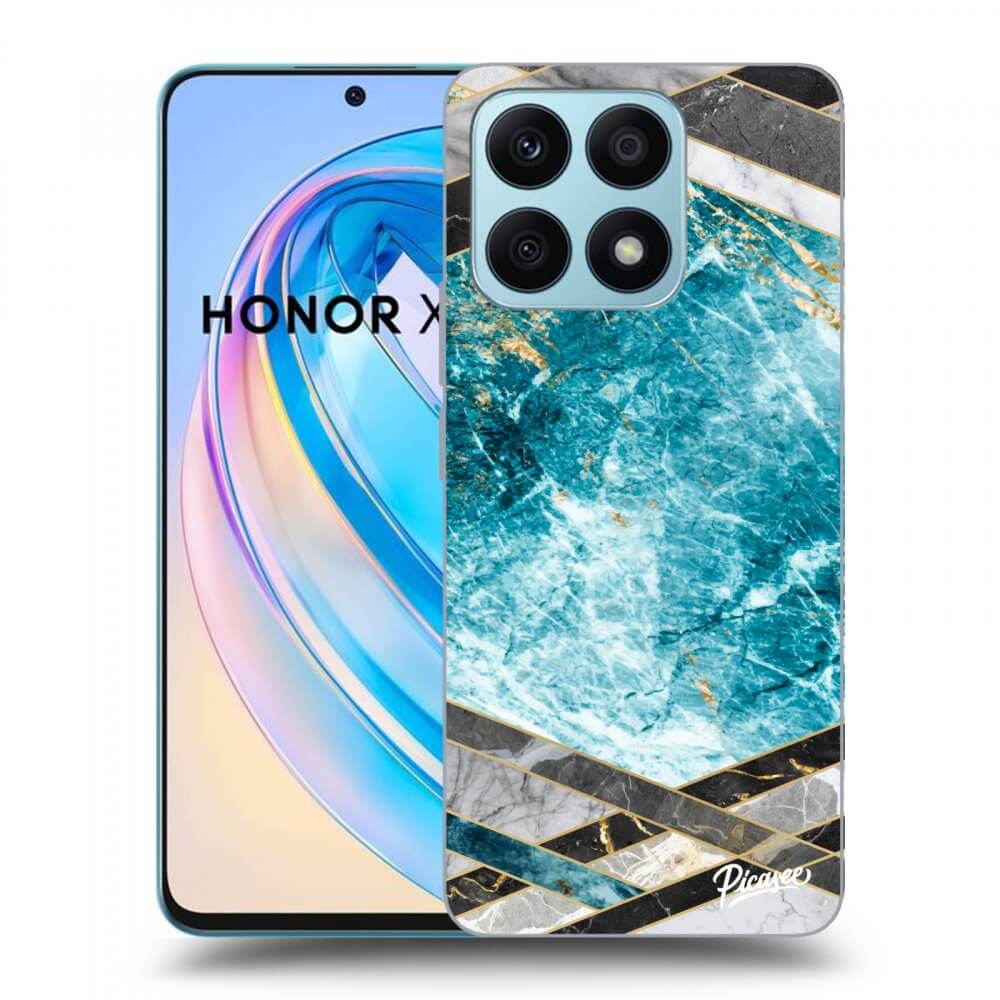 Picasee silikonska prozirna maskica za Honor X8a - Blue geometry