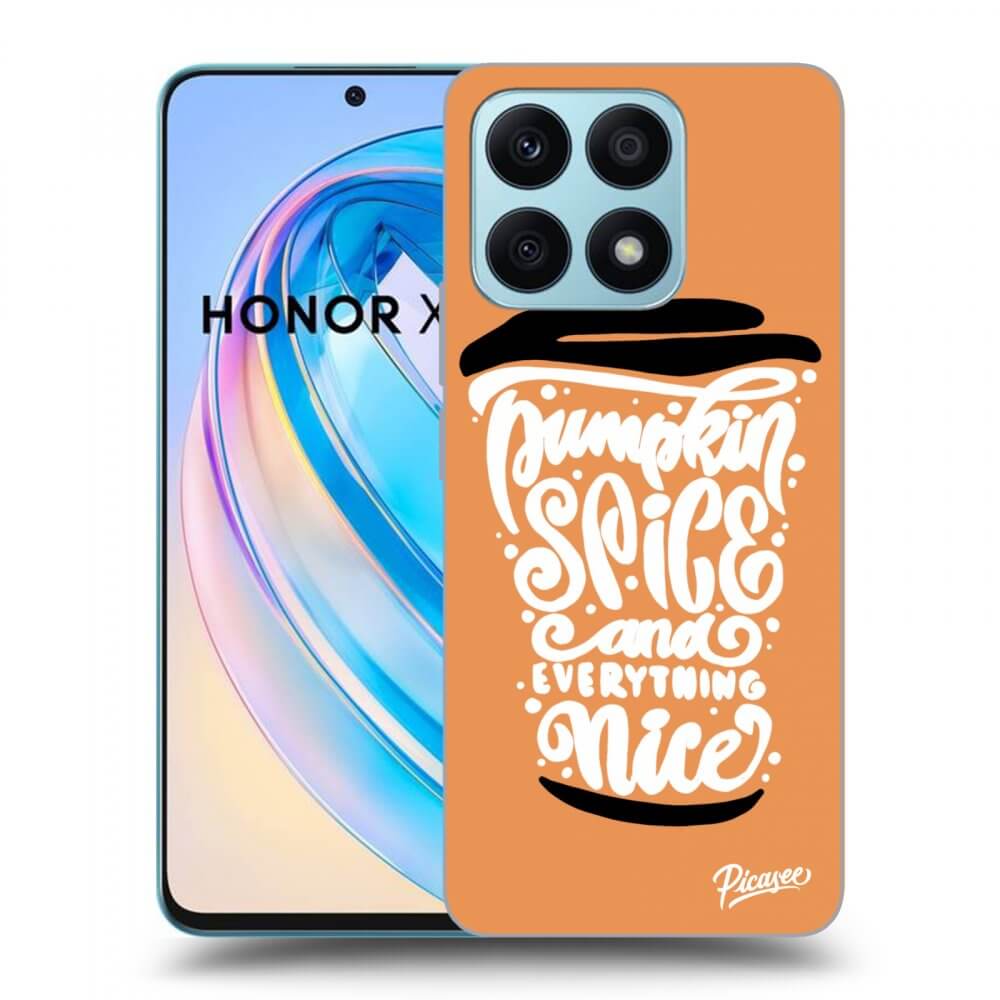 Picasee silikonska prozirna maskica za Honor X8a - Pumpkin coffee
