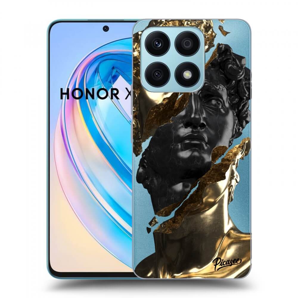 Picasee silikonska prozirna maskica za Honor X8a - Gold - Black
