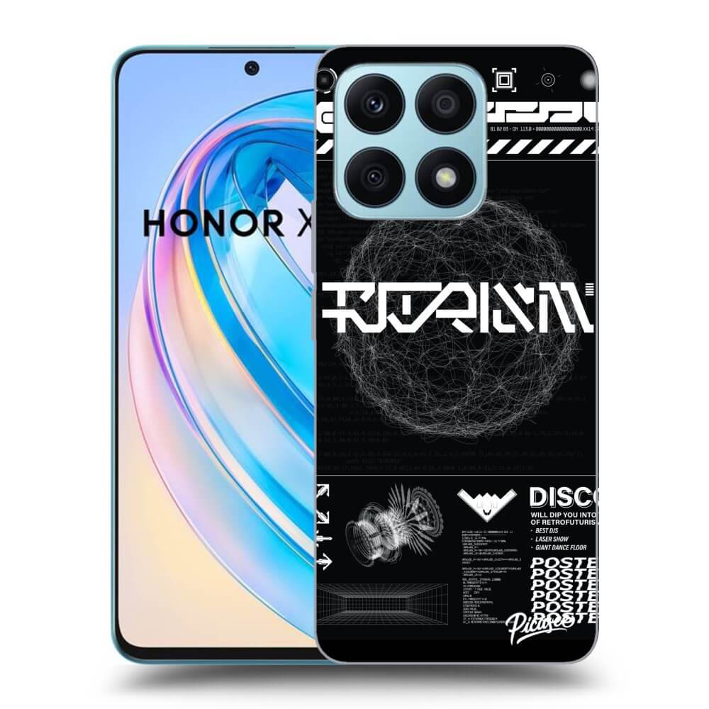 Picasee silikonska prozirna maskica za Honor X8a - BLACK DISCO