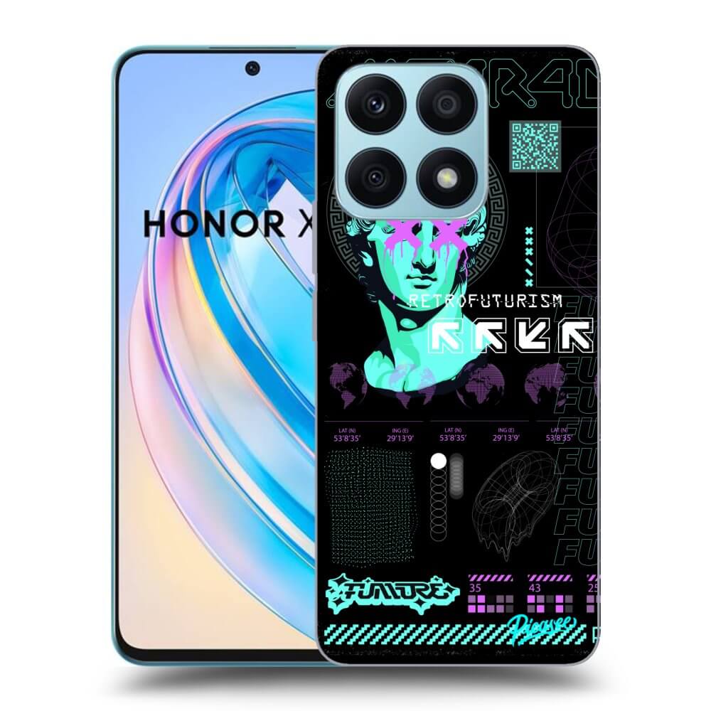 Picasee crna silikonska maskica za Honor X8a - RETRO