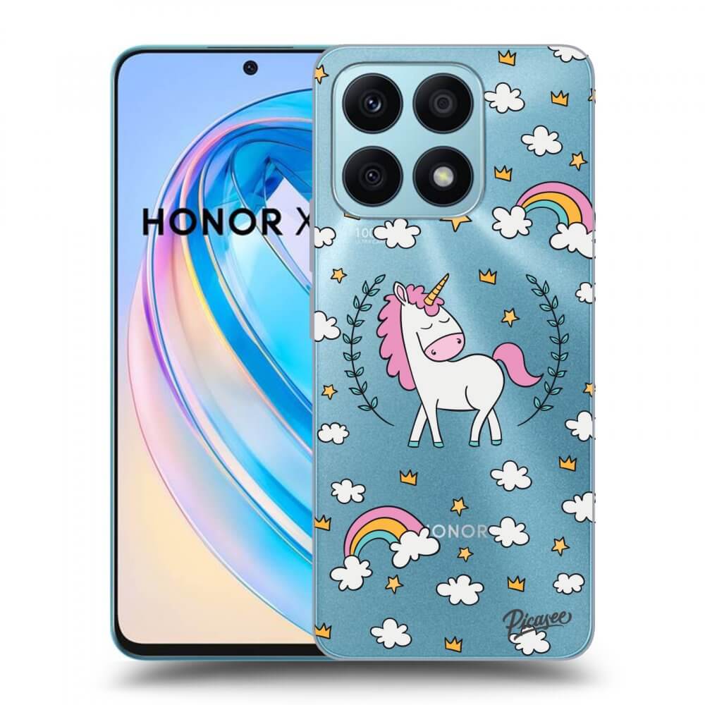 Picasee silikonska prozirna maskica za Honor X8a - Unicorn star heaven