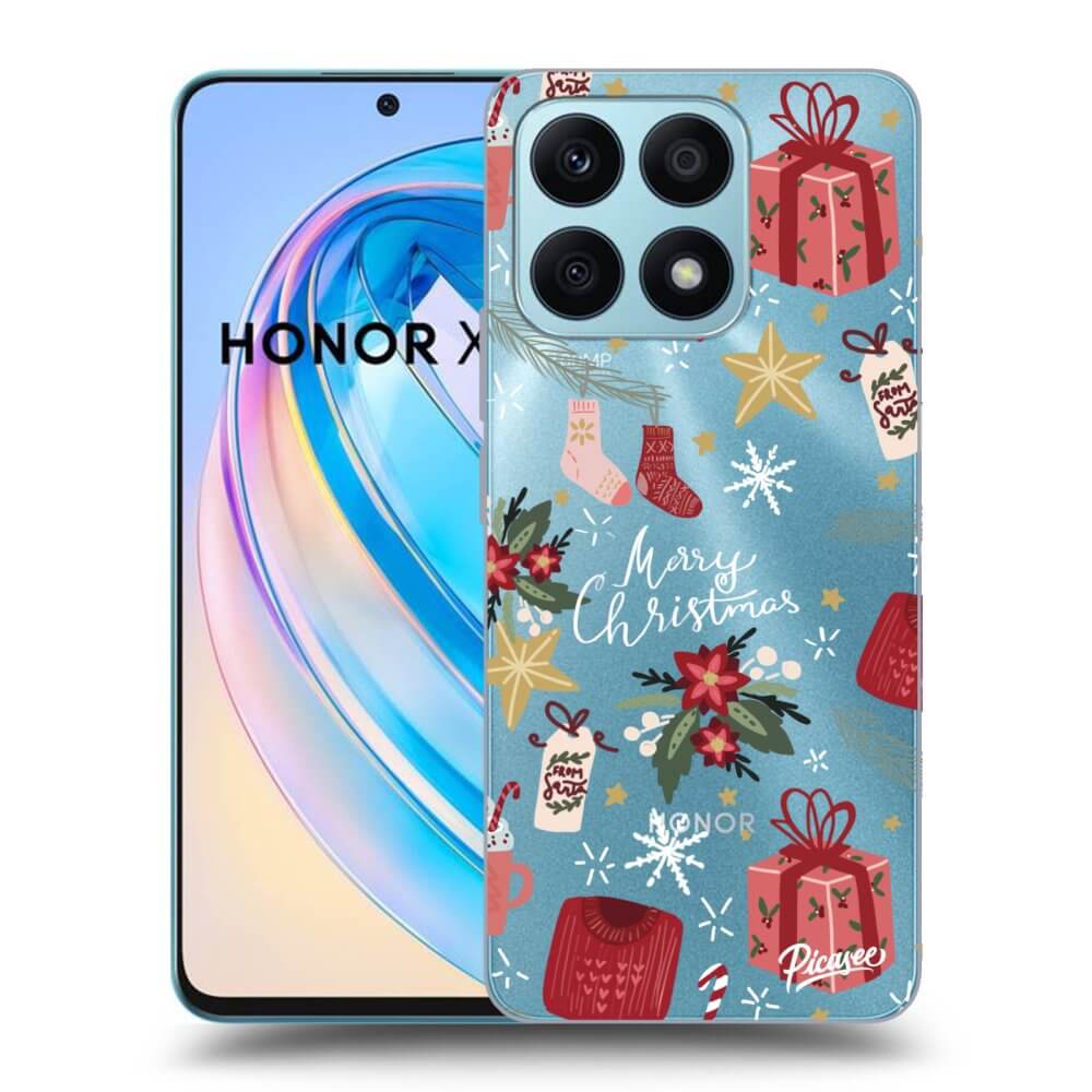 Picasee silikonska prozirna maskica za Honor X8a - Christmas