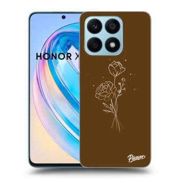 Picasee silikonska prozirna maskica za Honor X8a - Brown flowers