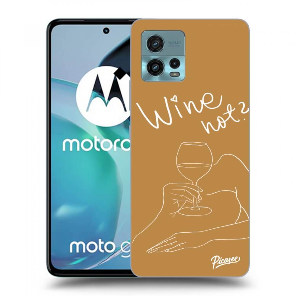 Picasee crna silikonska maskica za Motorola Moto G72 - Wine not