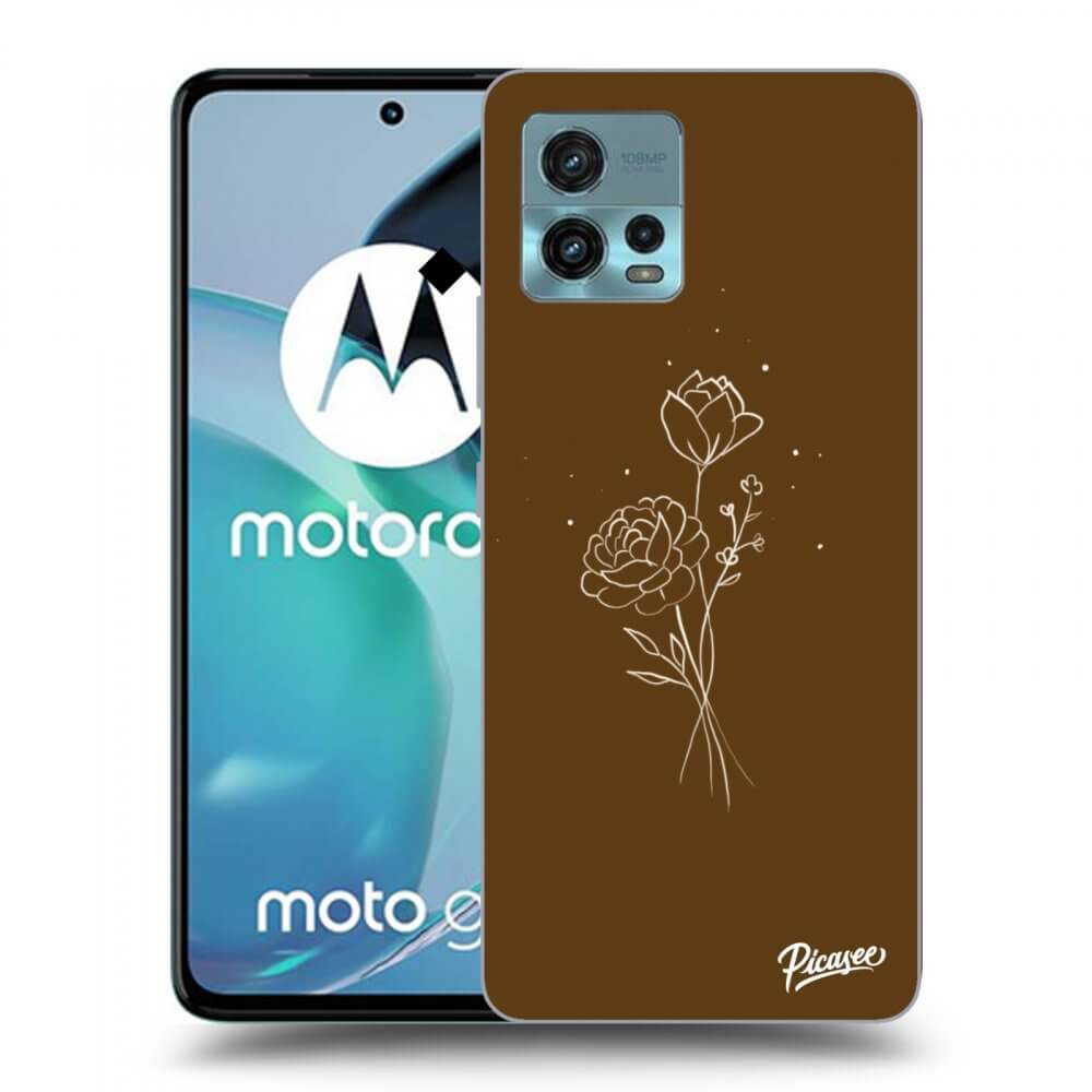 Picasee silikonska prozirna maskica za Motorola Moto G72 - Brown flowers
