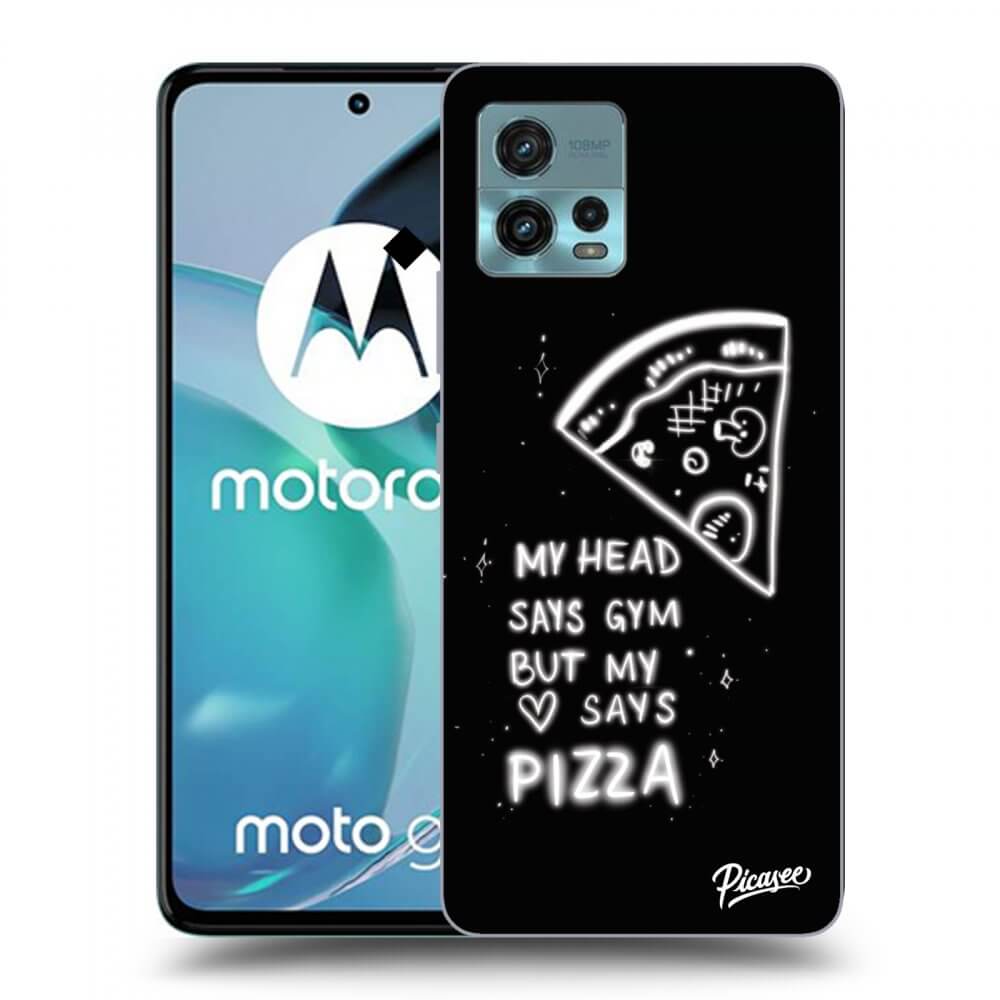 Picasee silikonska prozirna maskica za Motorola Moto G72 - Pizza