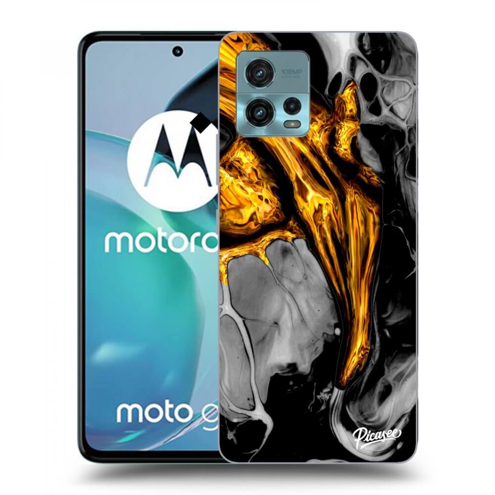 Picasee silikonska prozirna maskica za Motorola Moto G72 - Black Gold