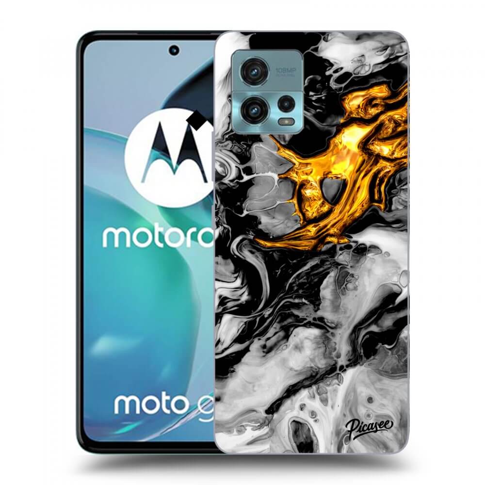 Picasee crna silikonska maskica za Motorola Moto G72 - Black Gold 2