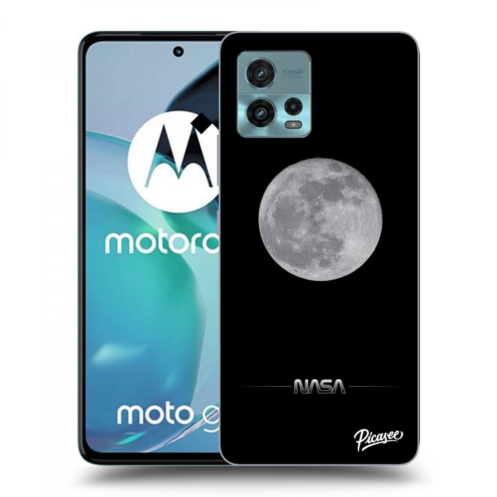 Picasee crna silikonska maskica za Motorola Moto G72 - Moon Minimal