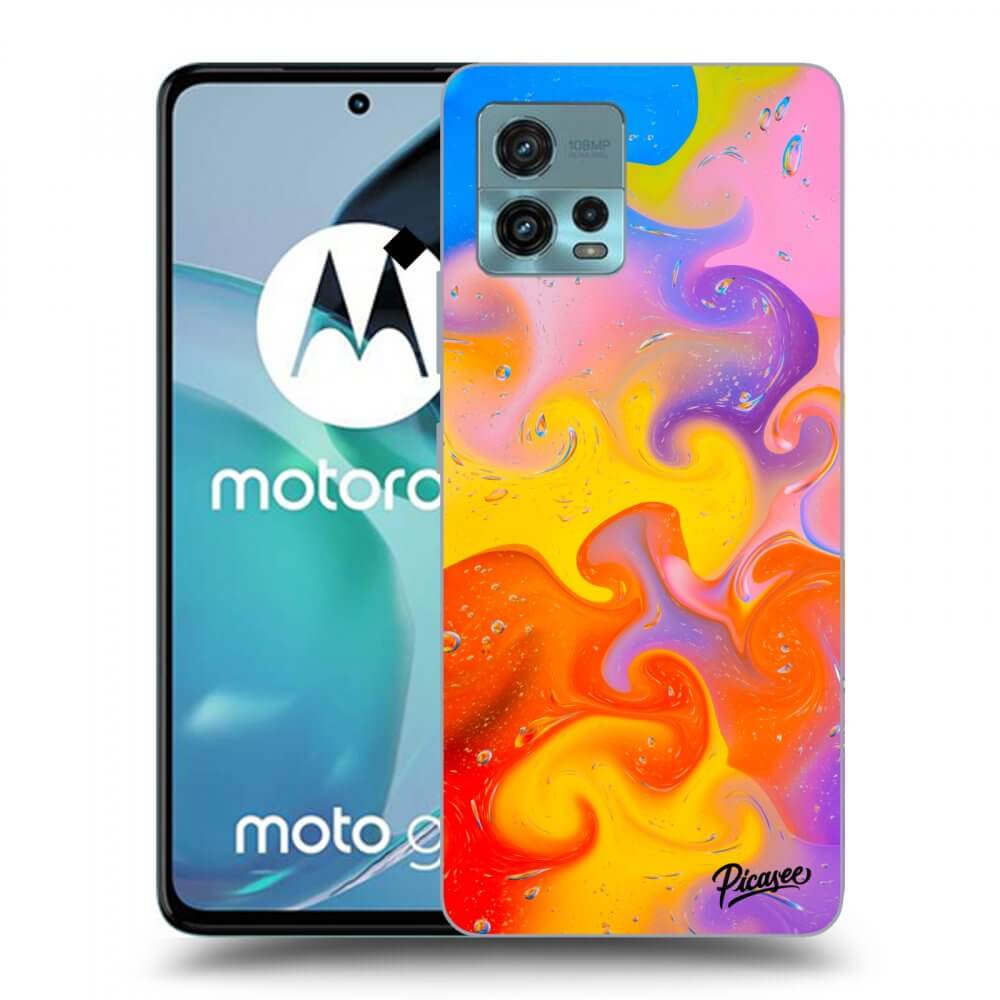 Picasee crna silikonska maskica za Motorola Moto G72 - Bubbles