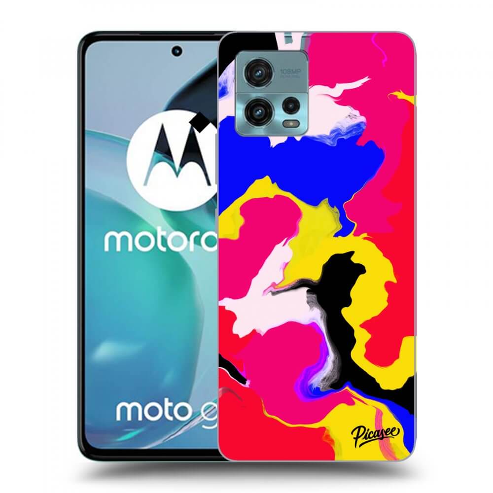 Picasee crna silikonska maskica za Motorola Moto G72 - Watercolor