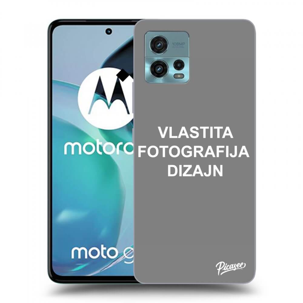 Picasee crna silikonska maskica za Motorola Moto G72 - Vlastiti foto dizajn