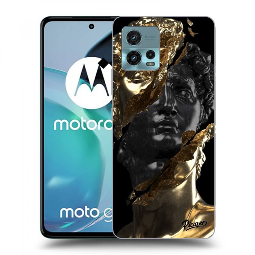 Picasee crna silikonska maskica za Motorola Moto G72 - Gold - Black