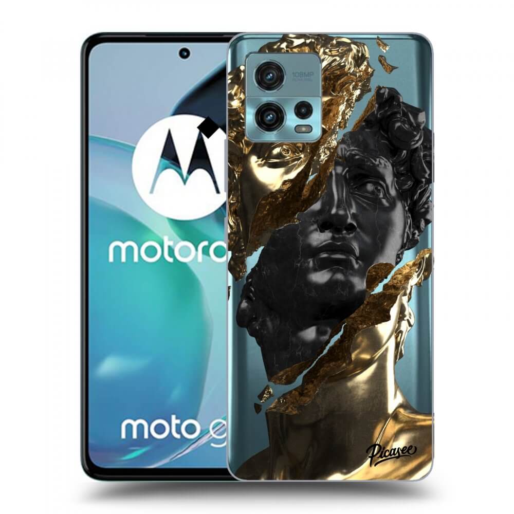 Picasee silikonska prozirna maskica za Motorola Moto G72 - Gold - Black