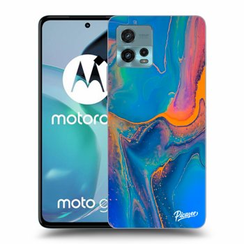 Picasee crna silikonska maskica za Motorola Moto G72 - Rainbow