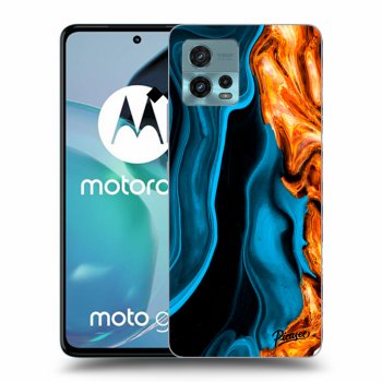 Picasee crna silikonska maskica za Motorola Moto G72 - Gold blue