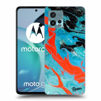 Picasee crna silikonska maskica za Motorola Moto G72 - Blue Magma
