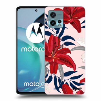 Picasee silikonska prozirna maskica za Motorola Moto G72 - Red Lily