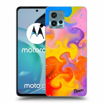 Picasee crna silikonska maskica za Motorola Moto G72 - Bubbles