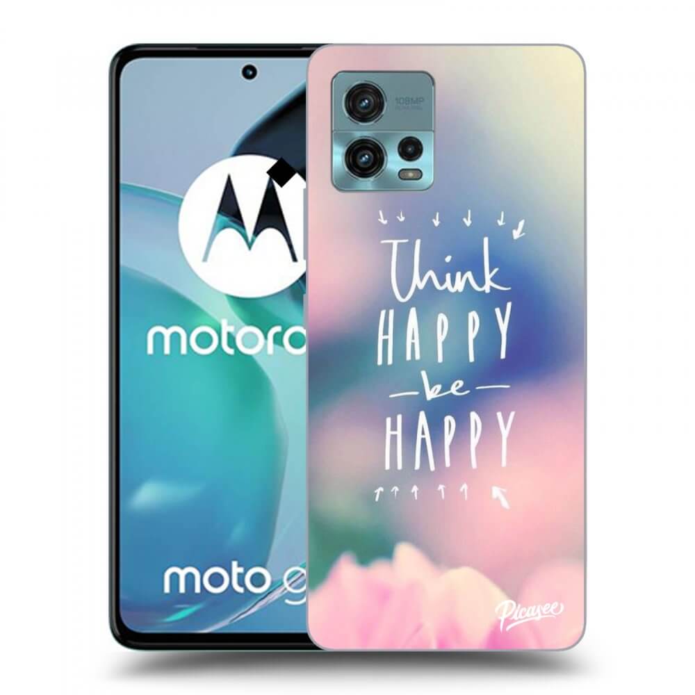 Picasee crna silikonska maskica za Motorola Moto G72 - Think happy be happy