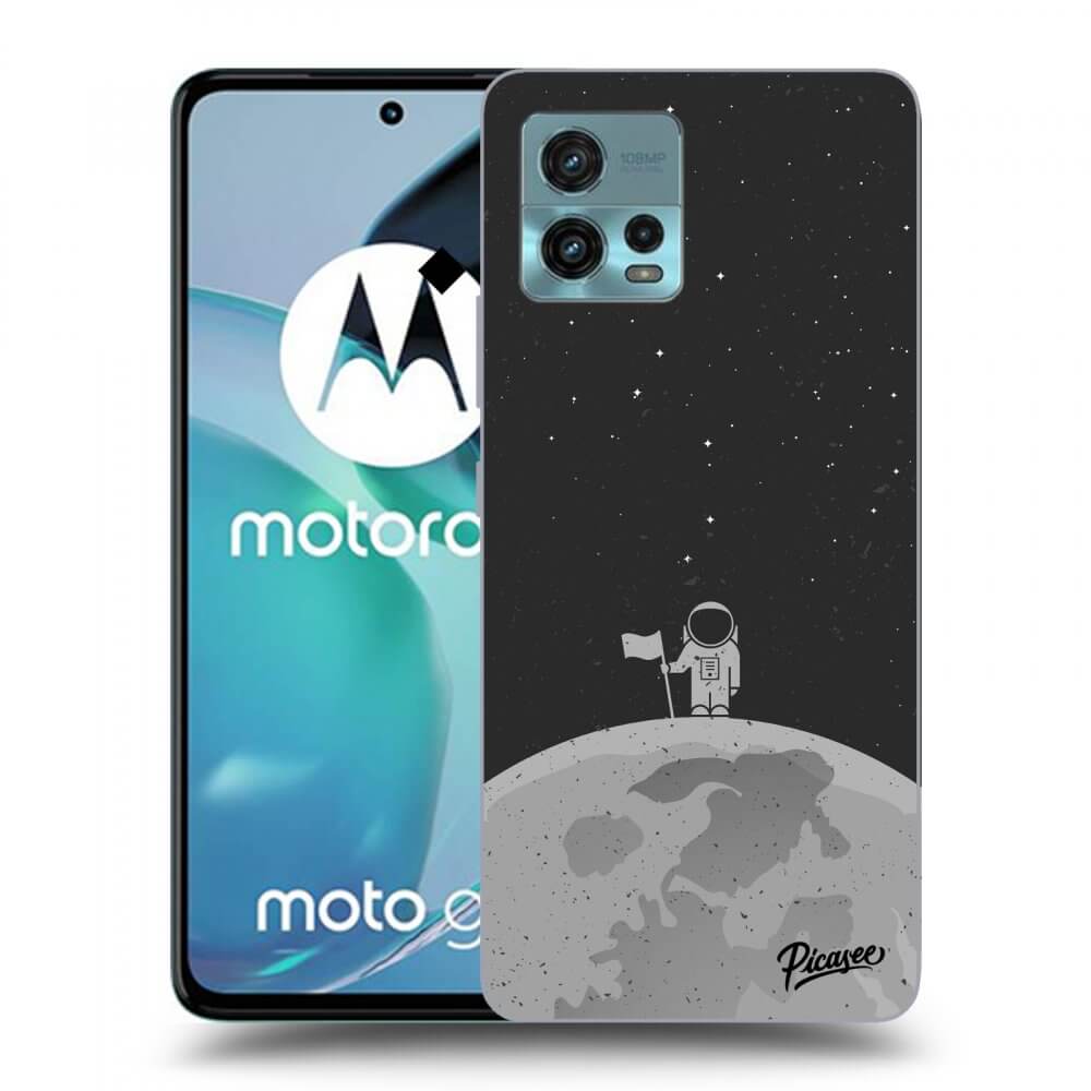 Picasee crna silikonska maskica za Motorola Moto G72 - Astronaut