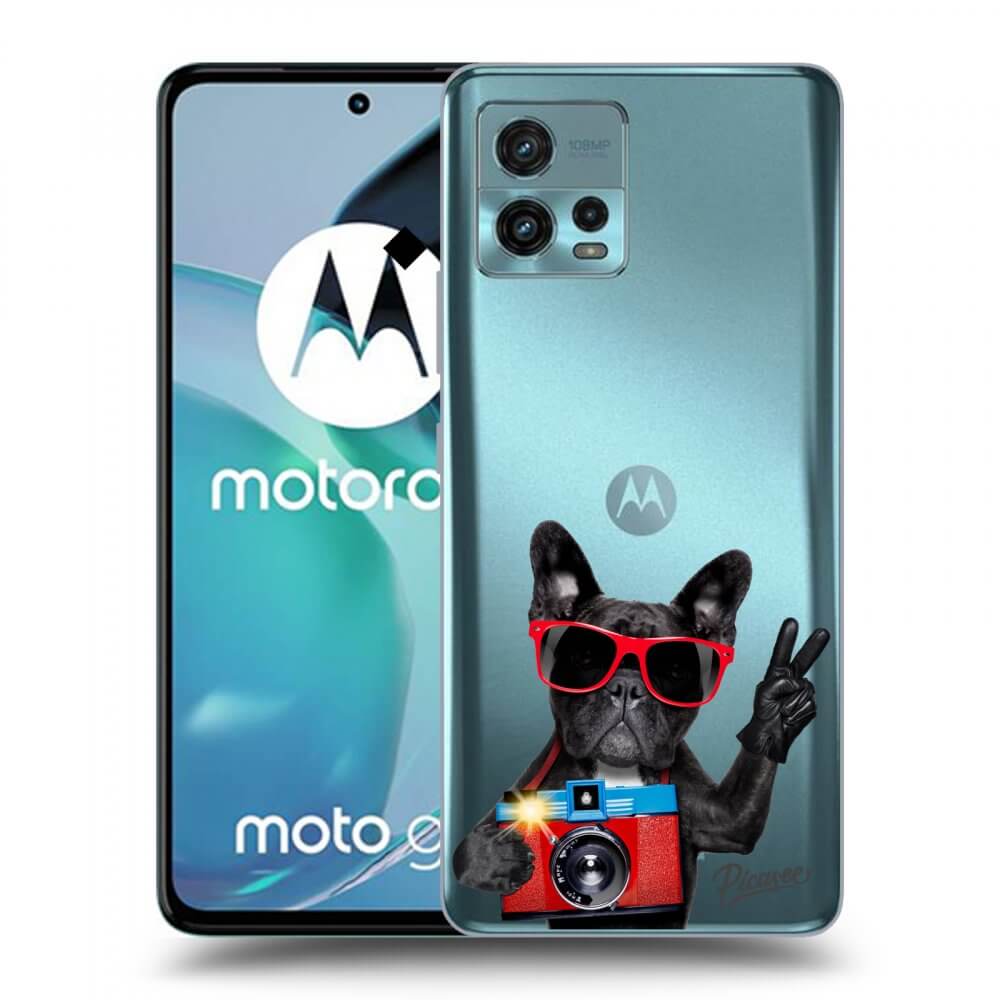 Picasee silikonska prozirna maskica za Motorola Moto G72 - French Bulldog