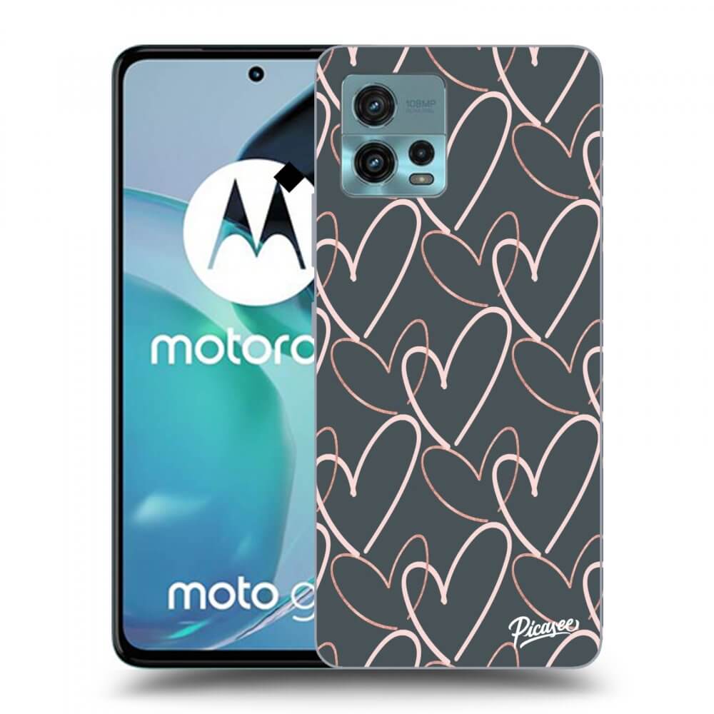 Picasee crna silikonska maskica za Motorola Moto G72 - Lots of love